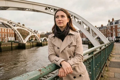 Femme sur le Ha'penny Bridge à Dublin contemplant la rivière Liffey lors d'un séjour de 3 jours