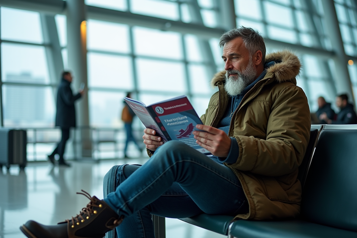 Homme avec brochure d