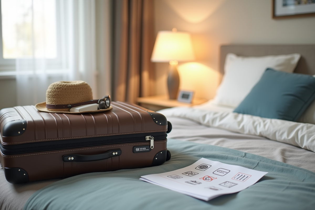 Valise bien rangée avec checklist d